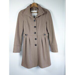 MNG By Mango Peacoat Size Medium Wool Blend Capsule Academia Military Trench